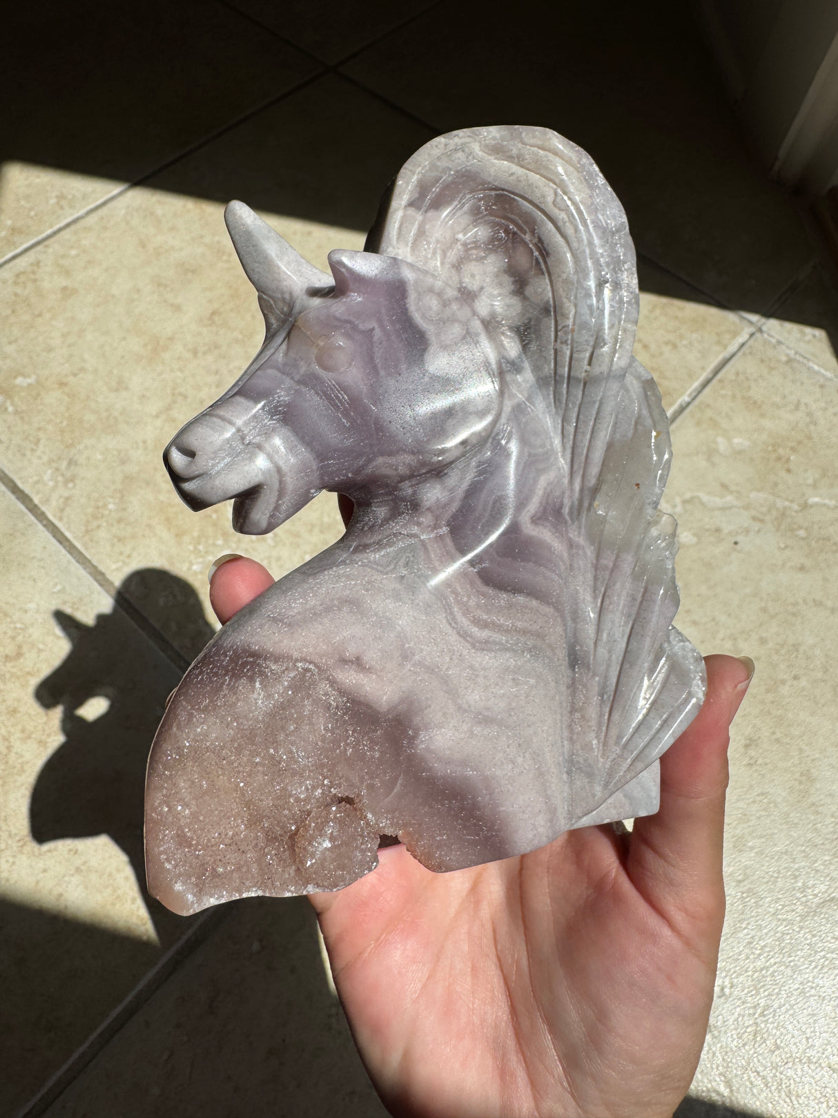 Lavender Druzy Pink Amethyst Unicorn