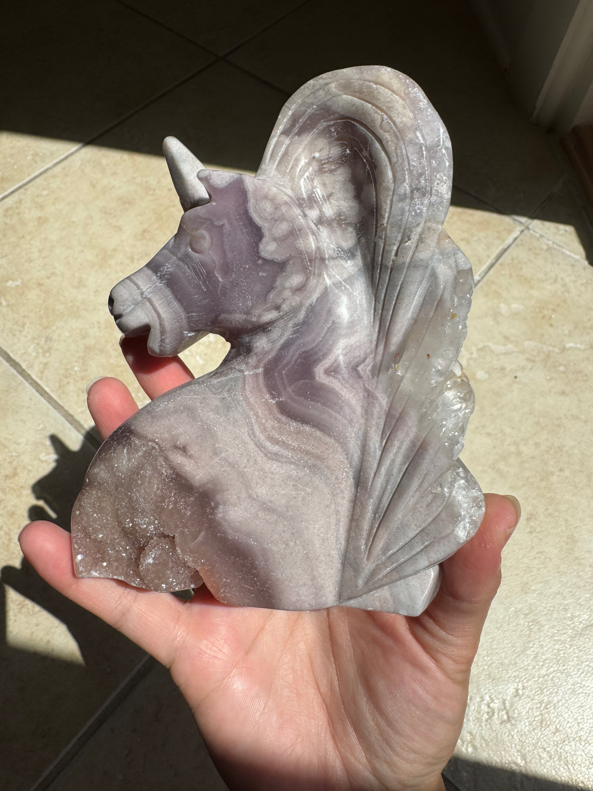 Lavender Druzy Pink Amethyst Unicorn