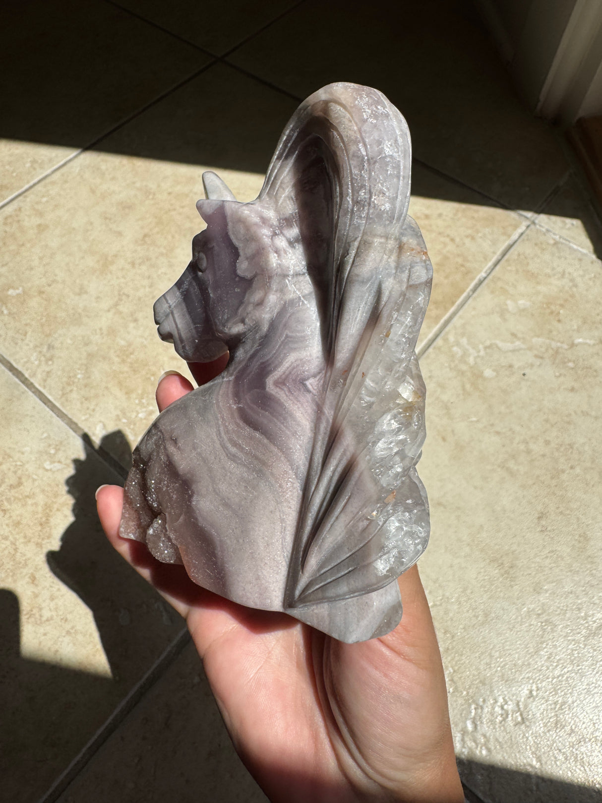 Lavender Druzy Pink Amethyst Unicorn