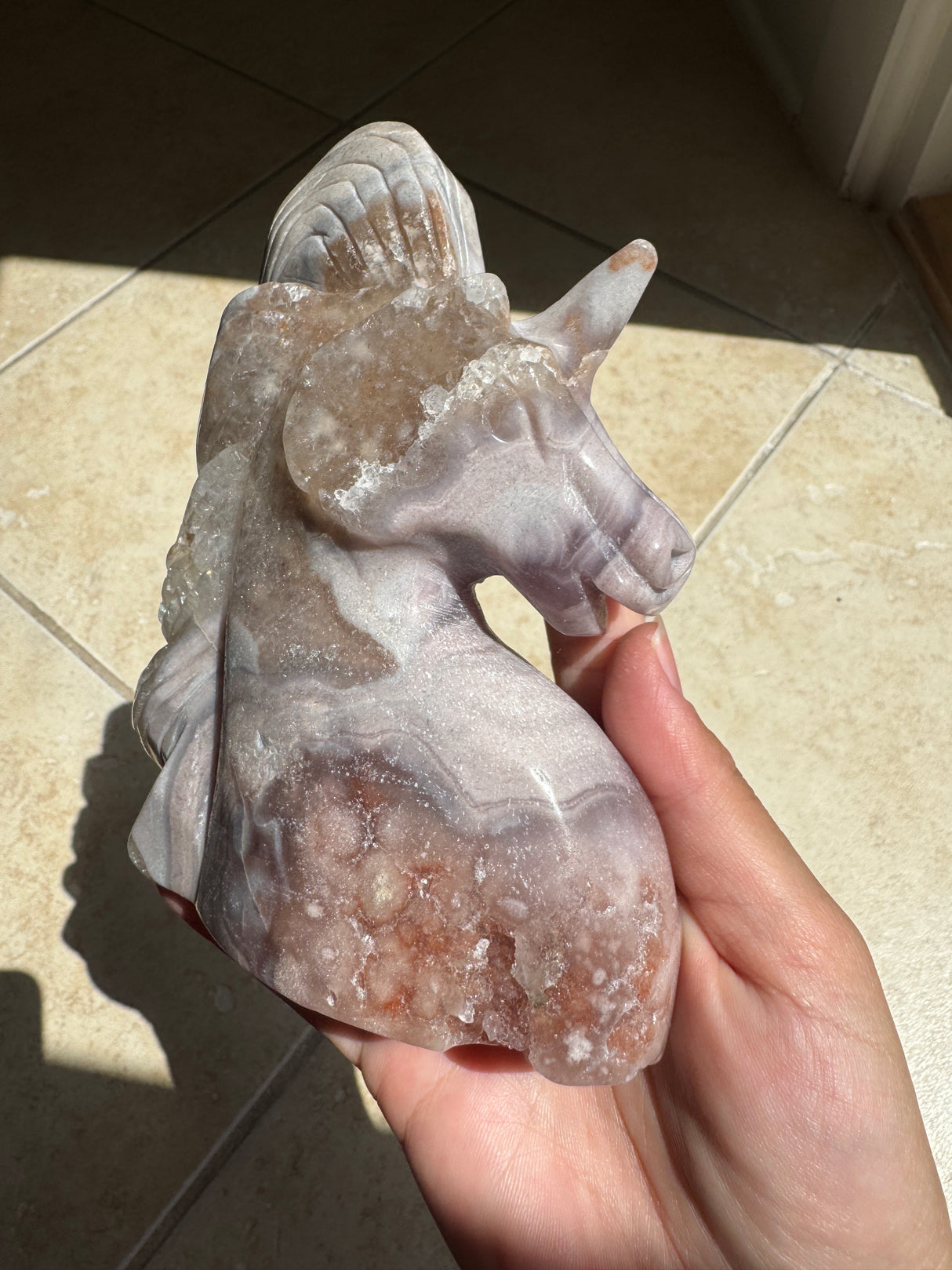 Lavender Druzy Pink Amethyst Unicorn