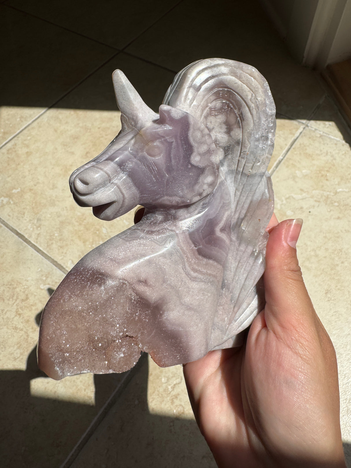 Lavender Druzy Pink Amethyst Unicorn
