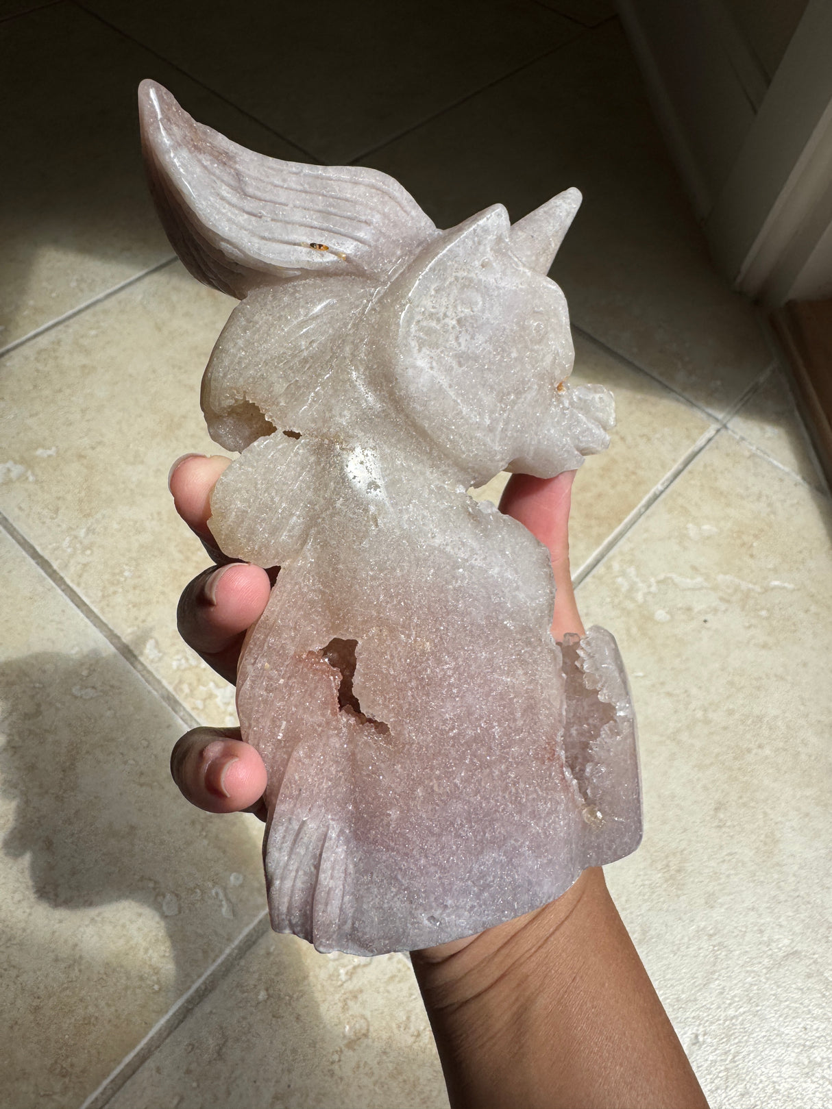 Pastel Druzy Pink Amethyst Unicorn