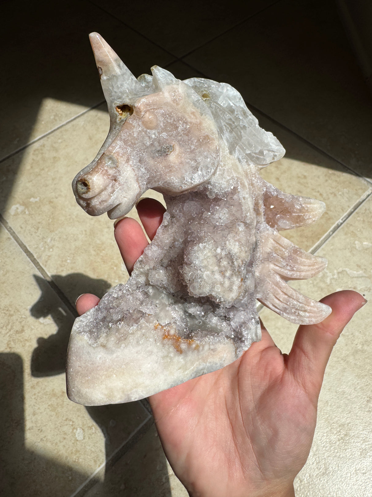 Druzy Pink Amethyst Unicorn