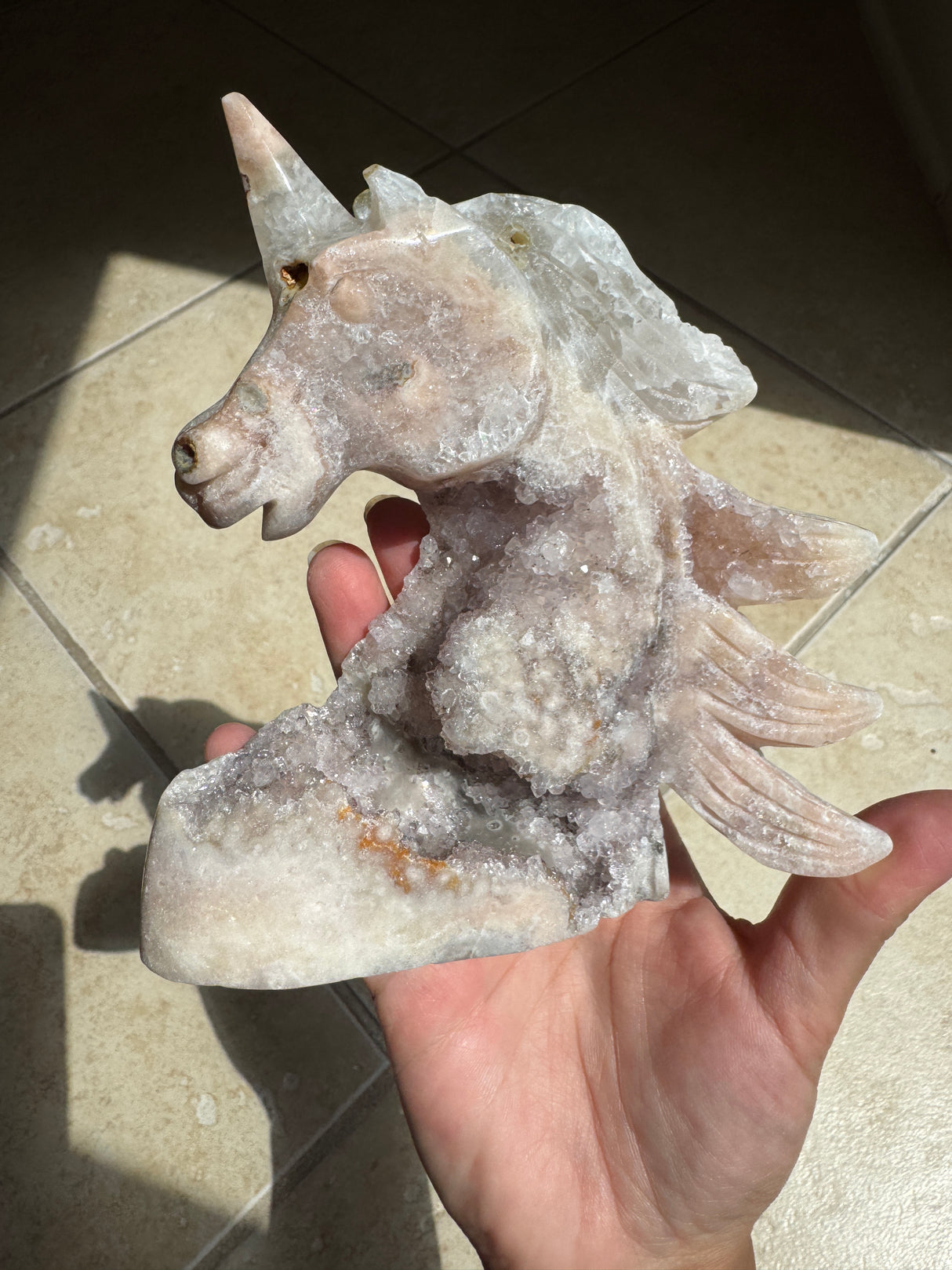 Druzy Pink Amethyst Unicorn