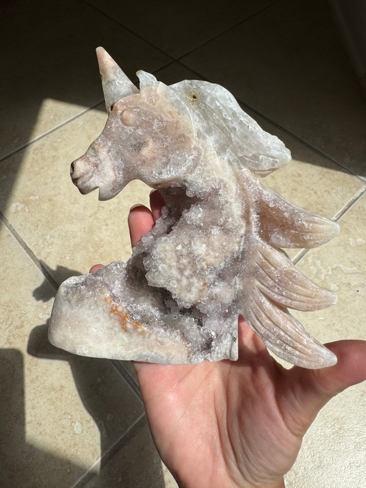 Druzy Pink Amethyst Unicorn