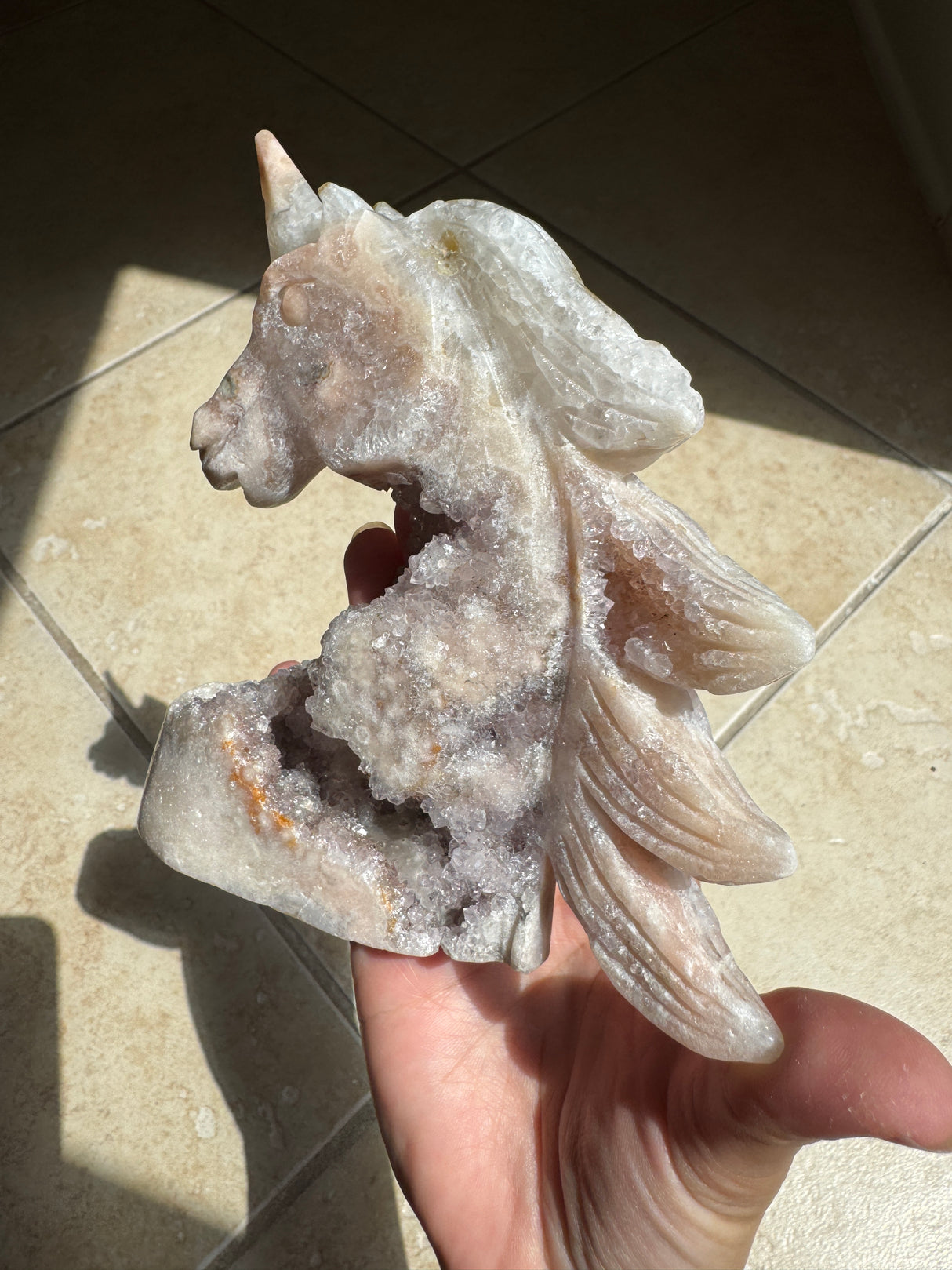 Druzy Pink Amethyst Unicorn