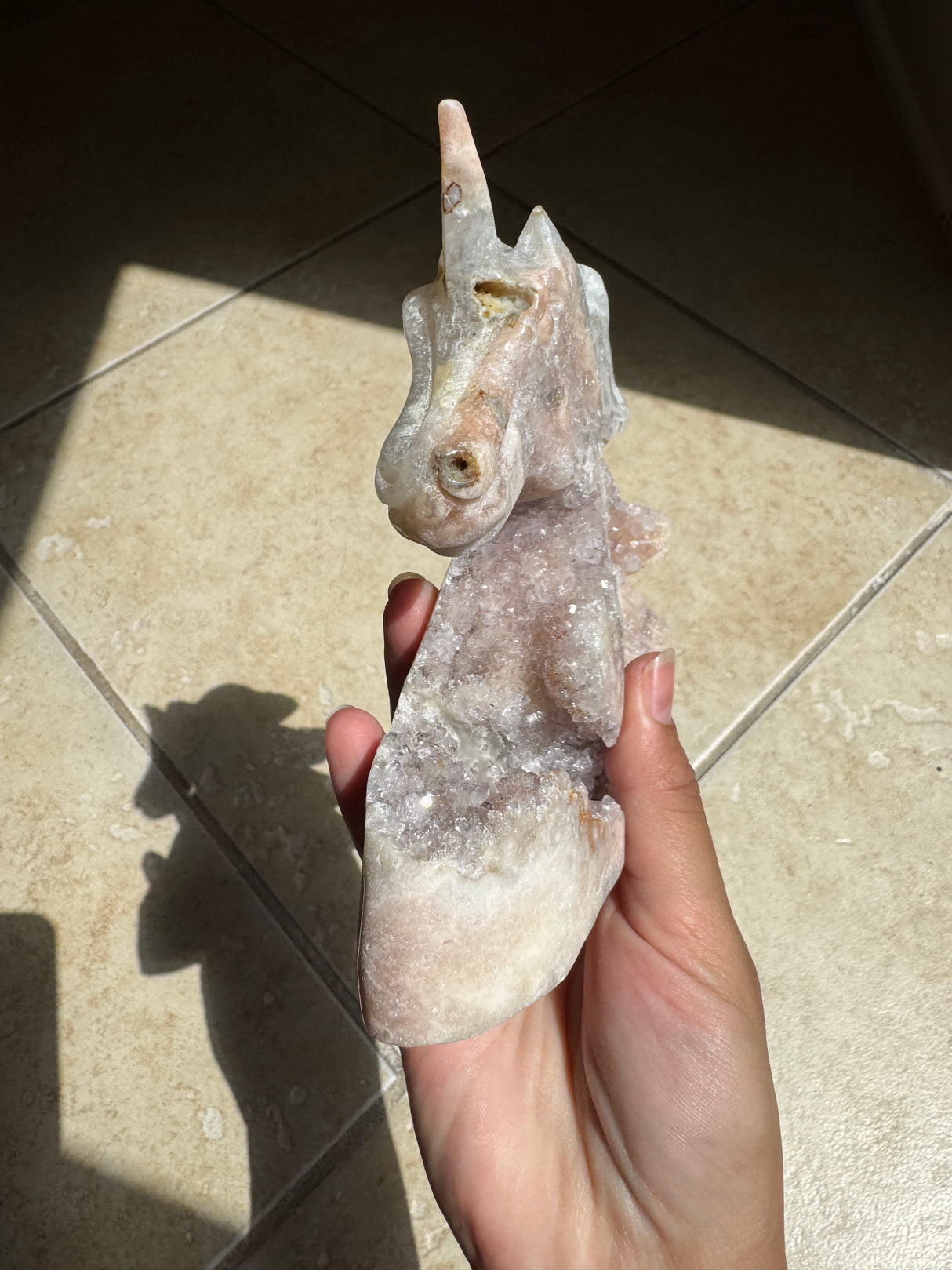 Druzy Pink Amethyst Unicorn