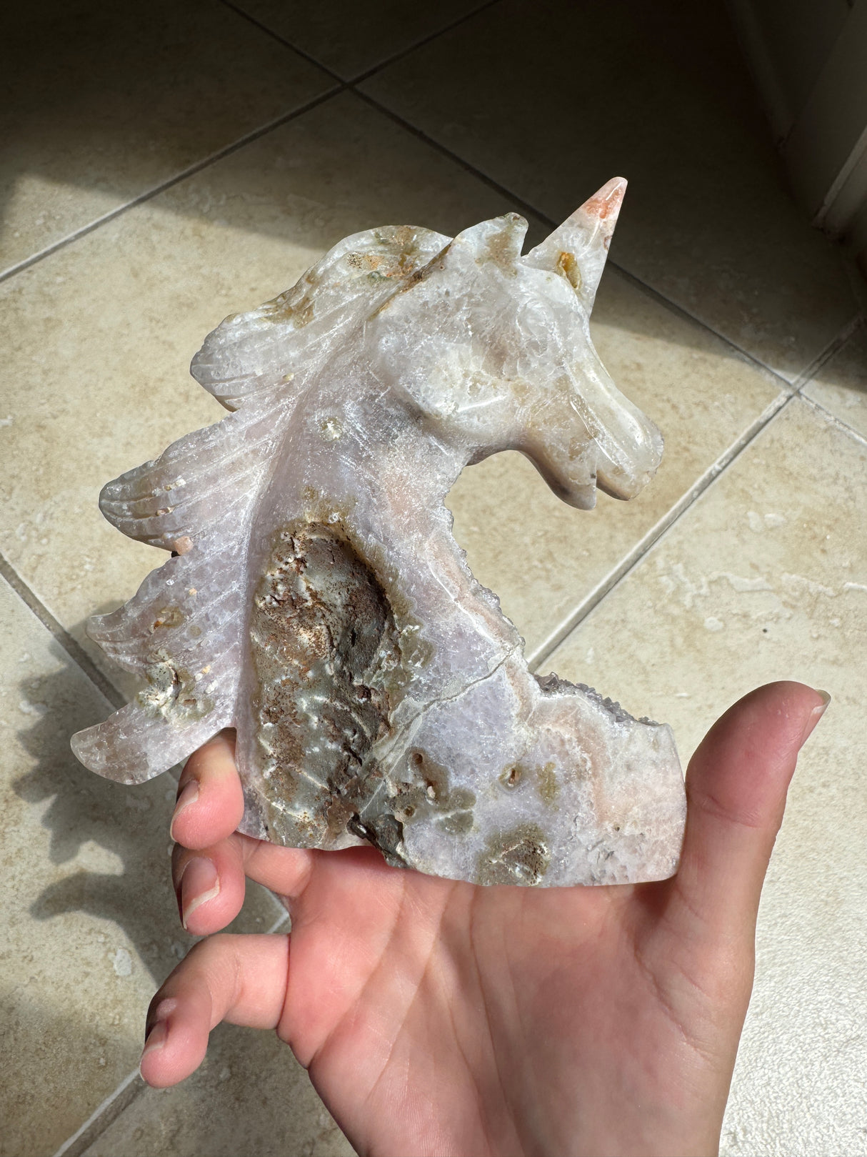 Druzy Pink Amethyst Unicorn