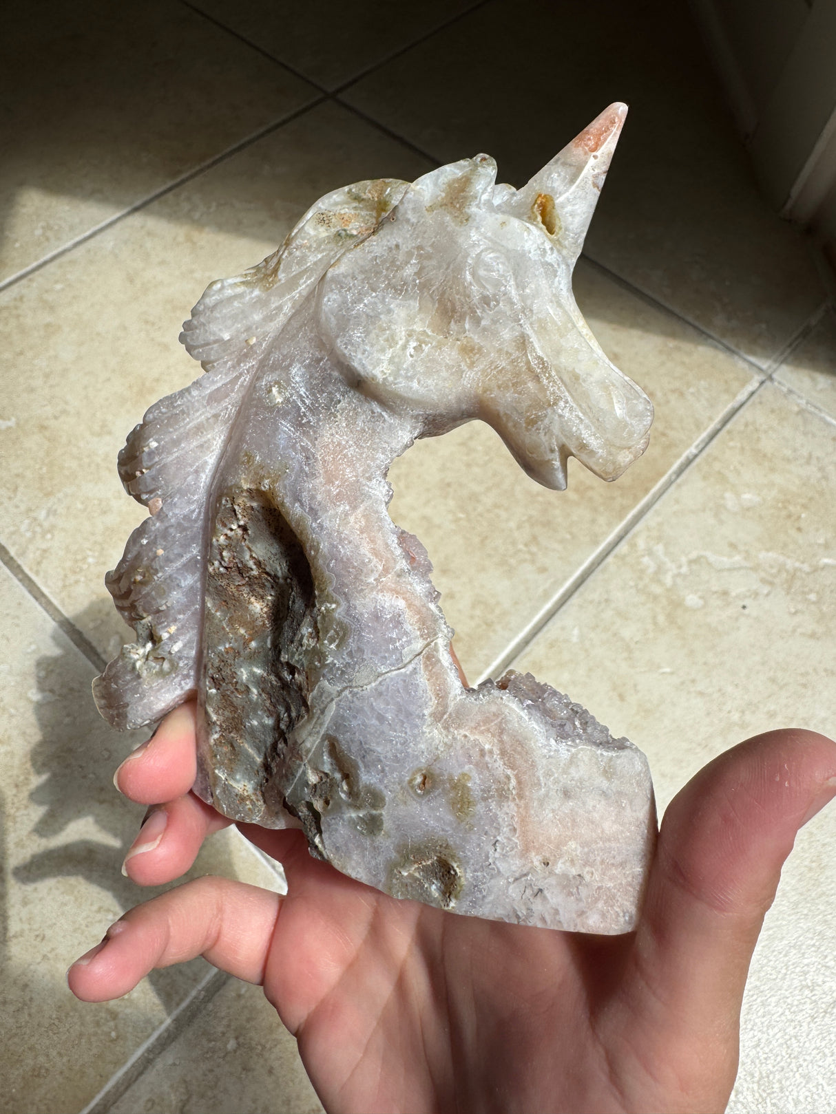 Druzy Pink Amethyst Unicorn