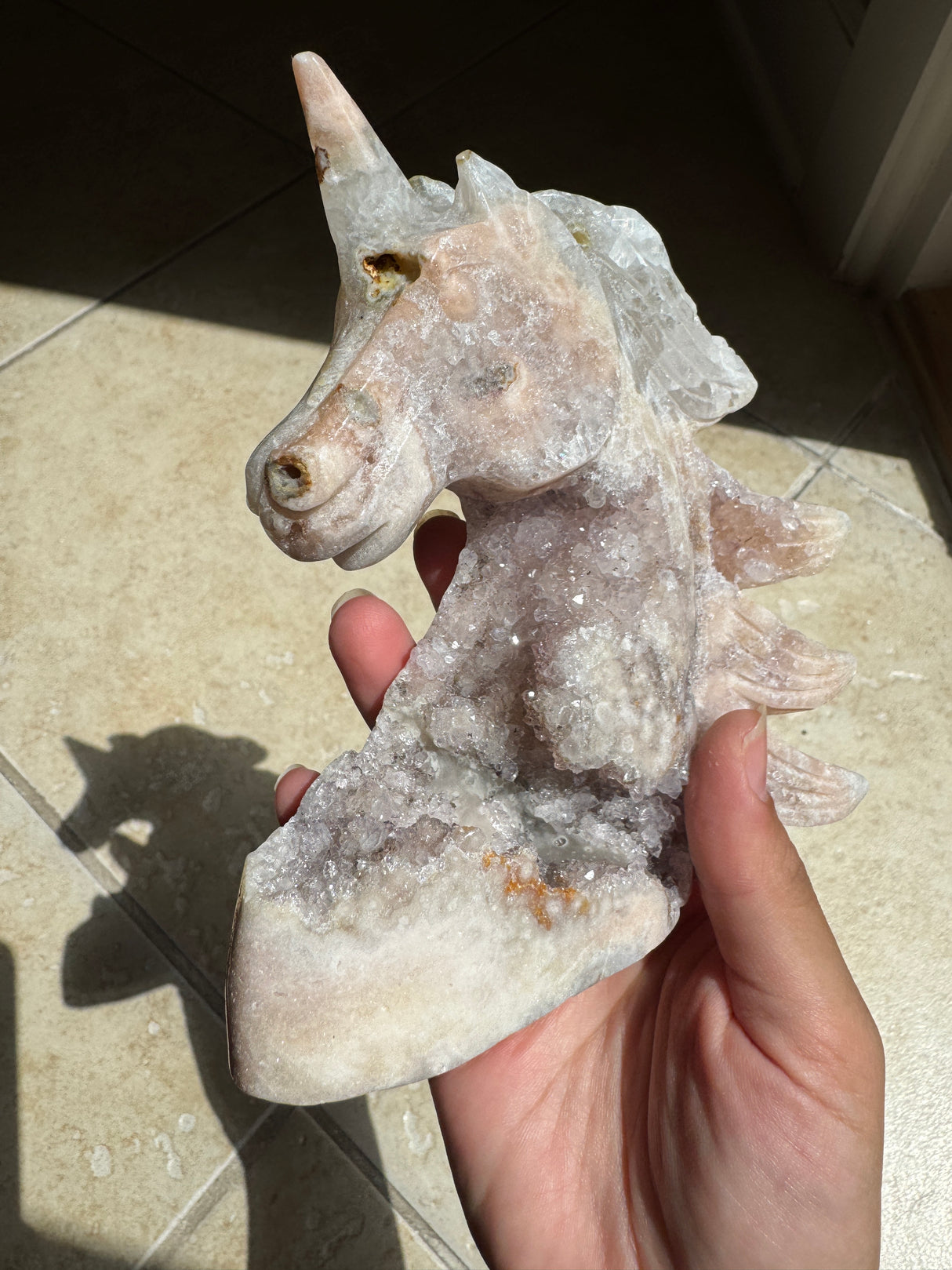 Druzy Pink Amethyst Unicorn