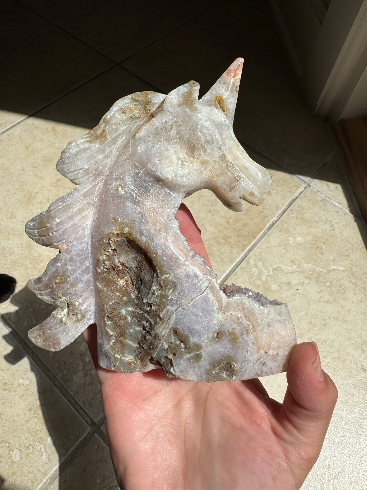 Druzy Pink Amethyst Unicorn