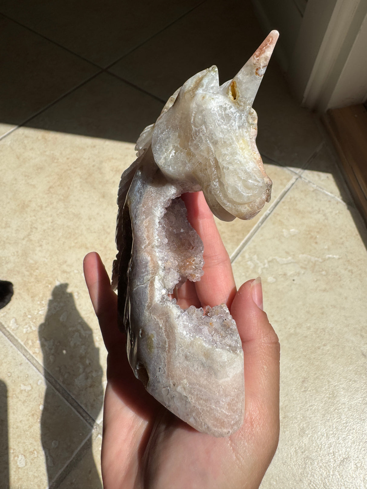 Druzy Pink Amethyst Unicorn