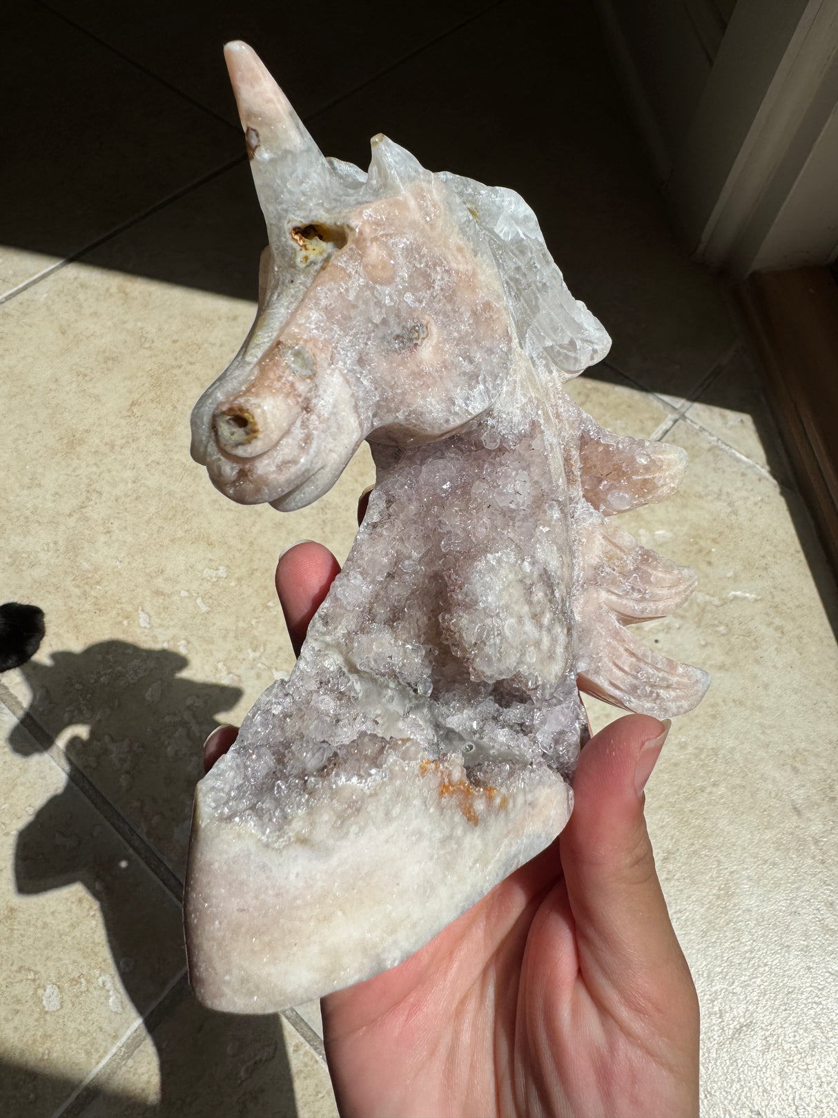 Druzy Pink Amethyst Unicorn