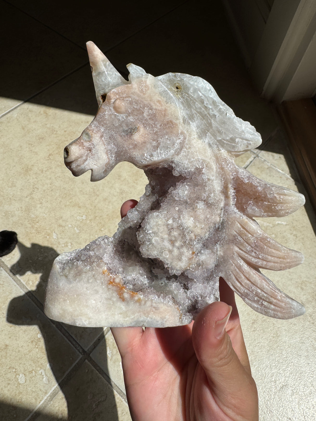 Druzy Pink Amethyst Unicorn