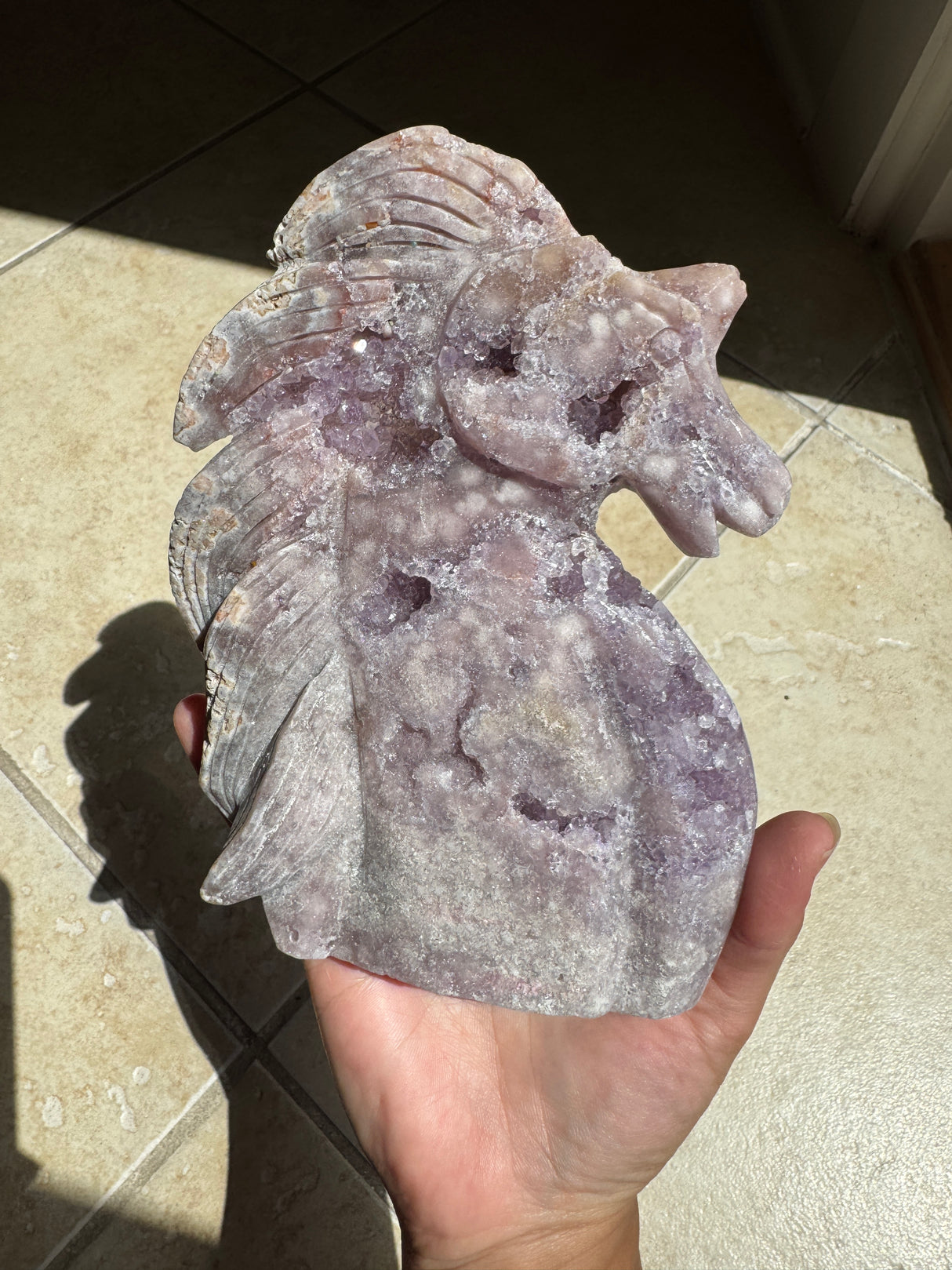 Lavender Druzy Pink Amethyst Unicorn