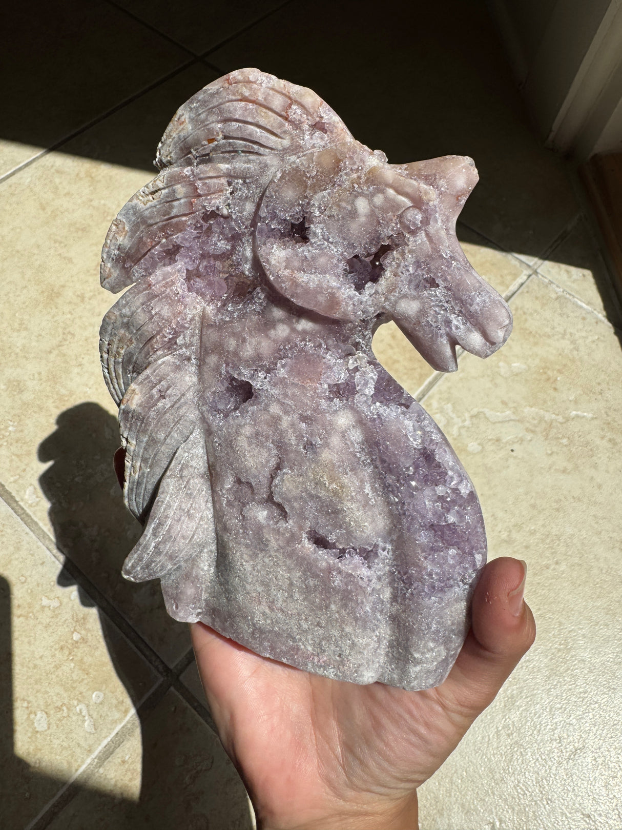Lavender Druzy Pink Amethyst Unicorn