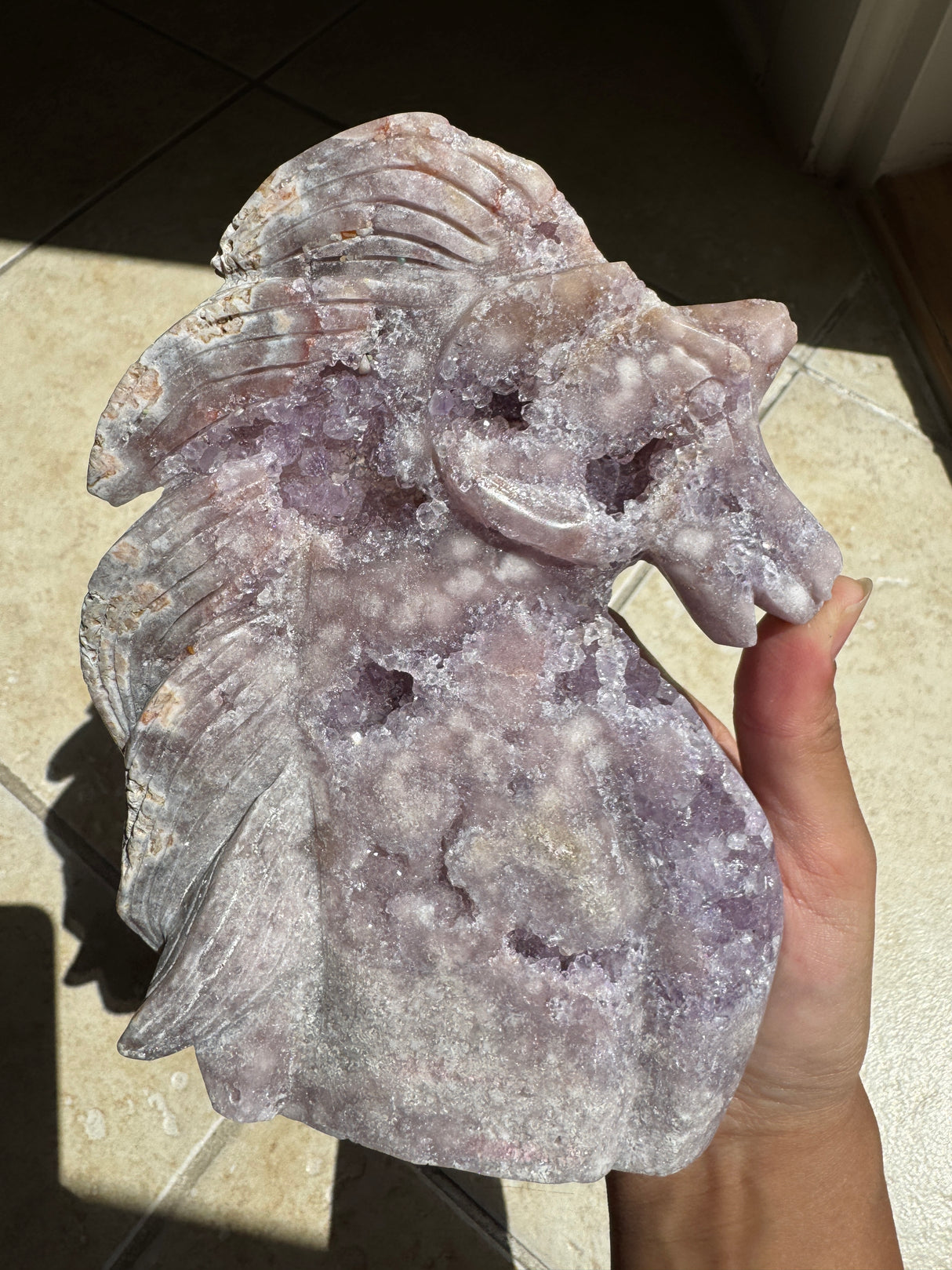 Lavender Druzy Pink Amethyst Unicorn