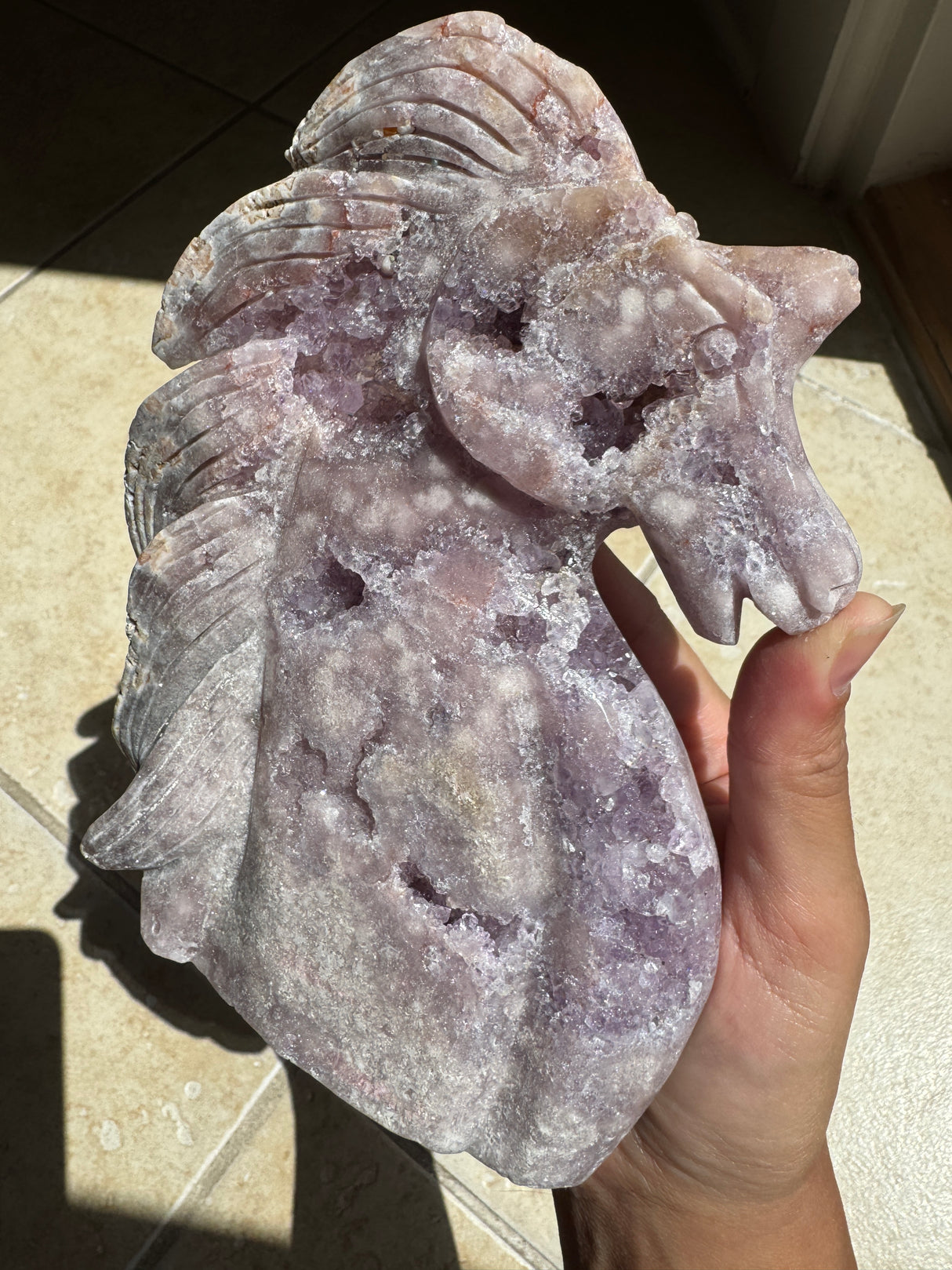 Lavender Druzy Pink Amethyst Unicorn