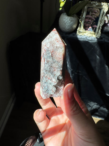 Pink Amethyst x Smoky Quartz Tower