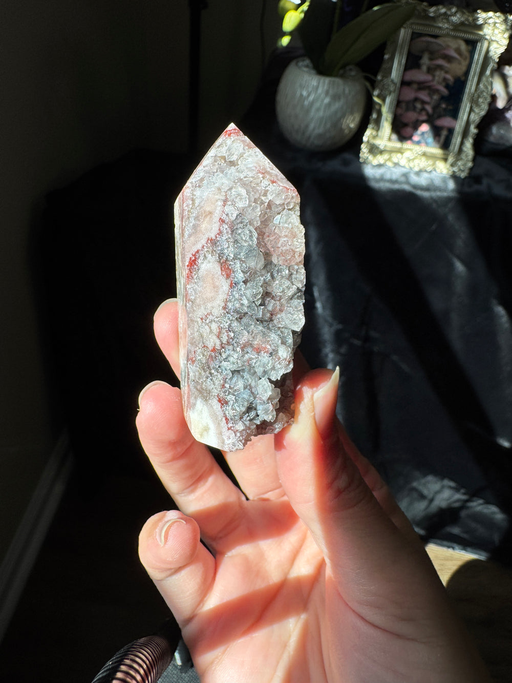 Pink Amethyst x Smoky Quartz Tower