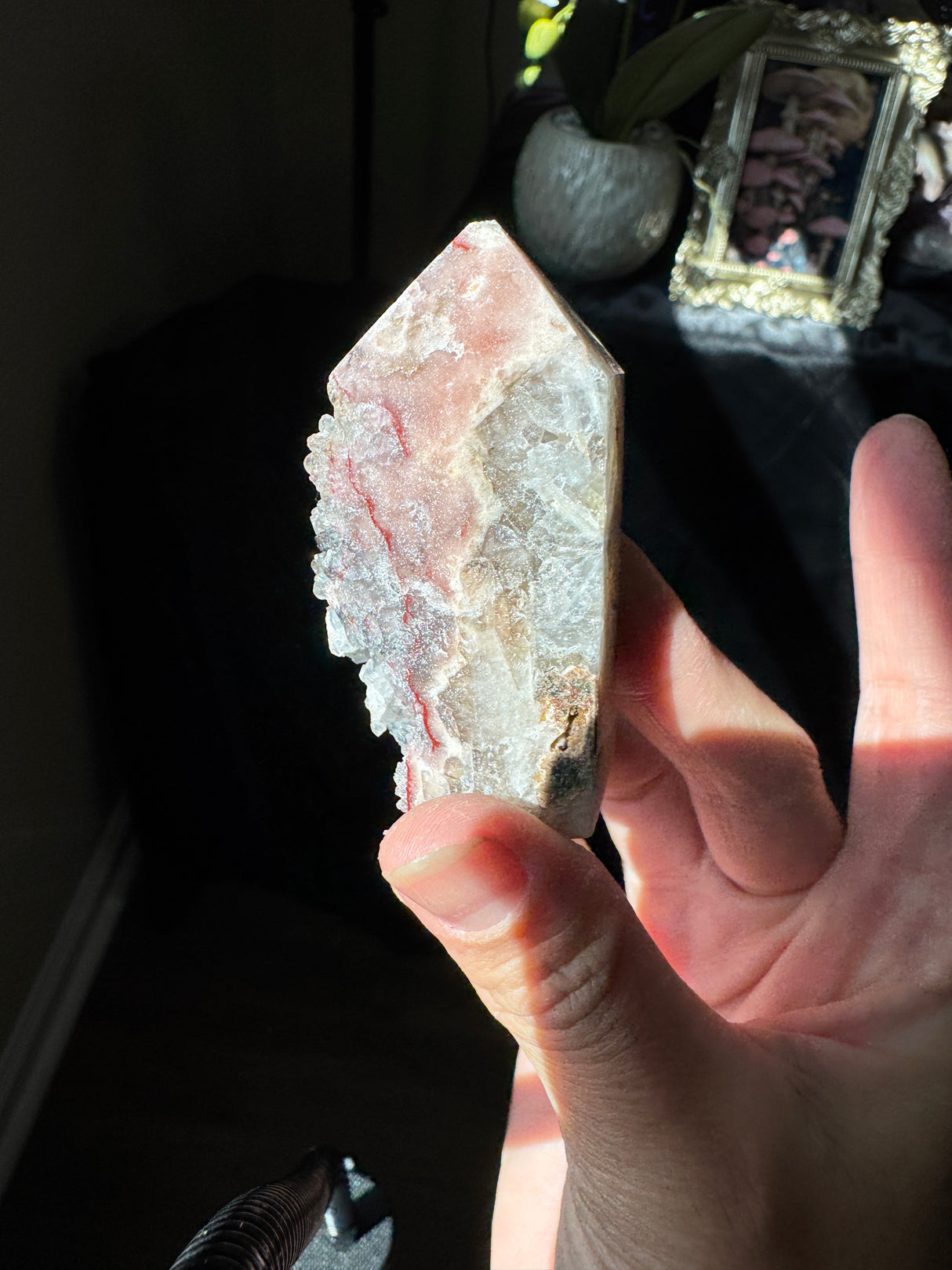 Pink Amethyst x Smoky Quartz Tower