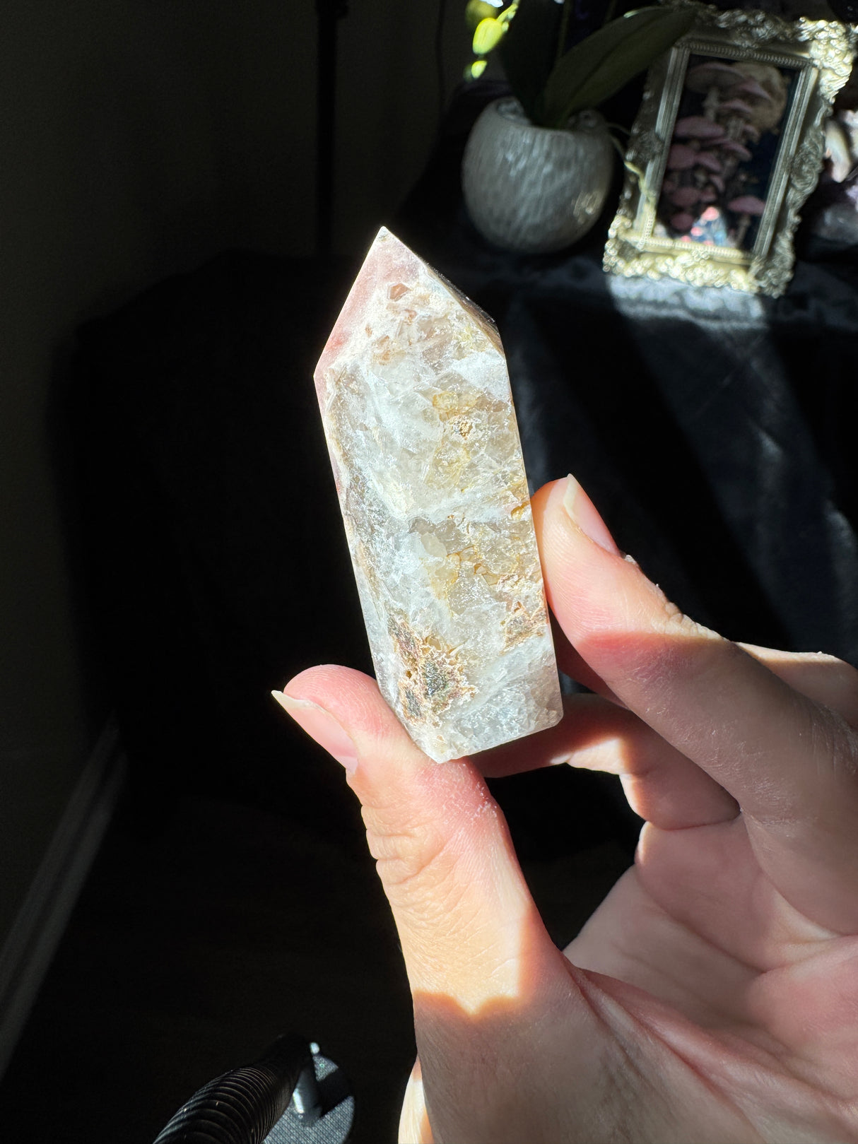 Pink Amethyst x Smoky Quartz Tower
