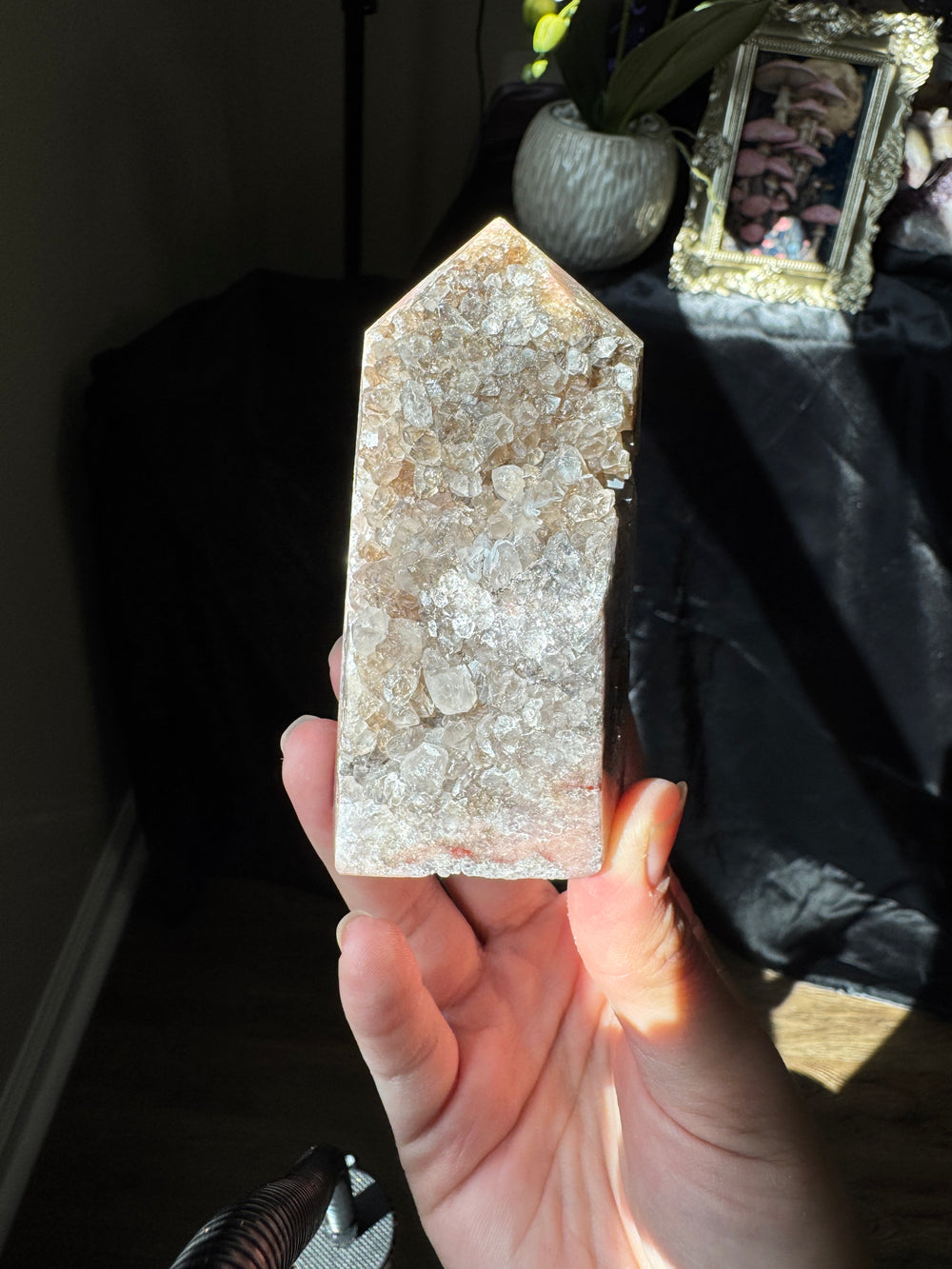 Pink Amethyst x Smoky Quartz Tower