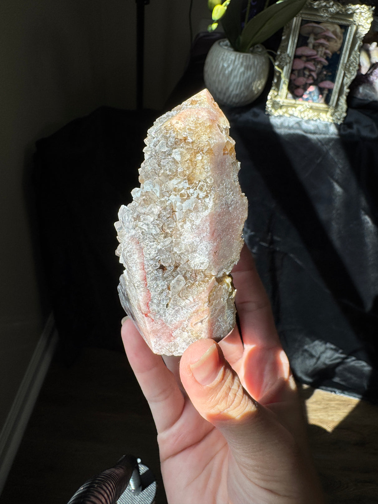 Pink Amethyst x Smoky Quartz Tower