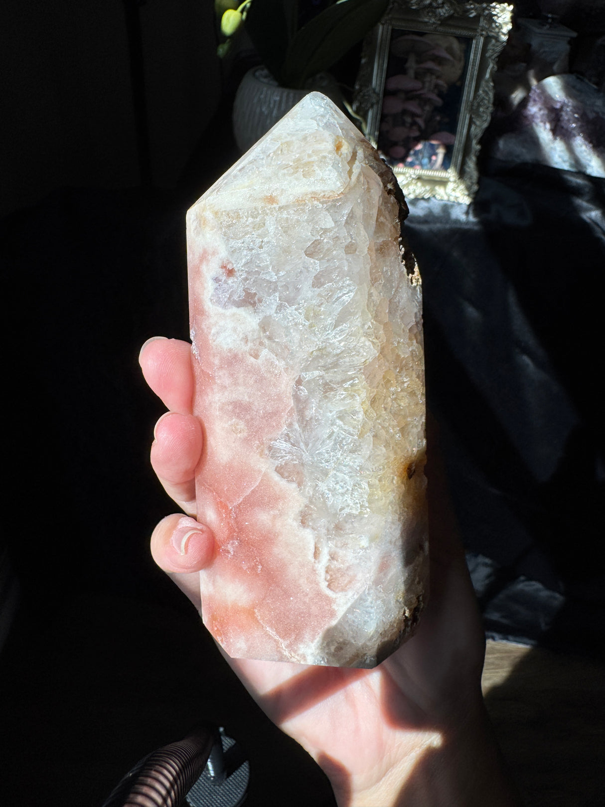 Pink Amethyst x Smoky Quartz Tower