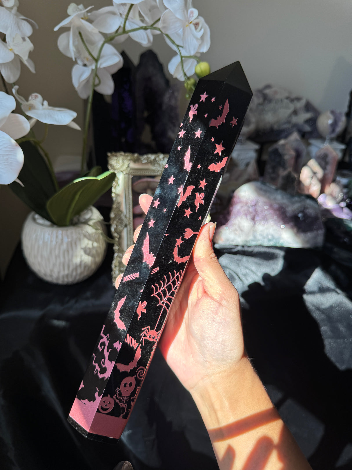 XL Obsidian Etched Halloween Tower