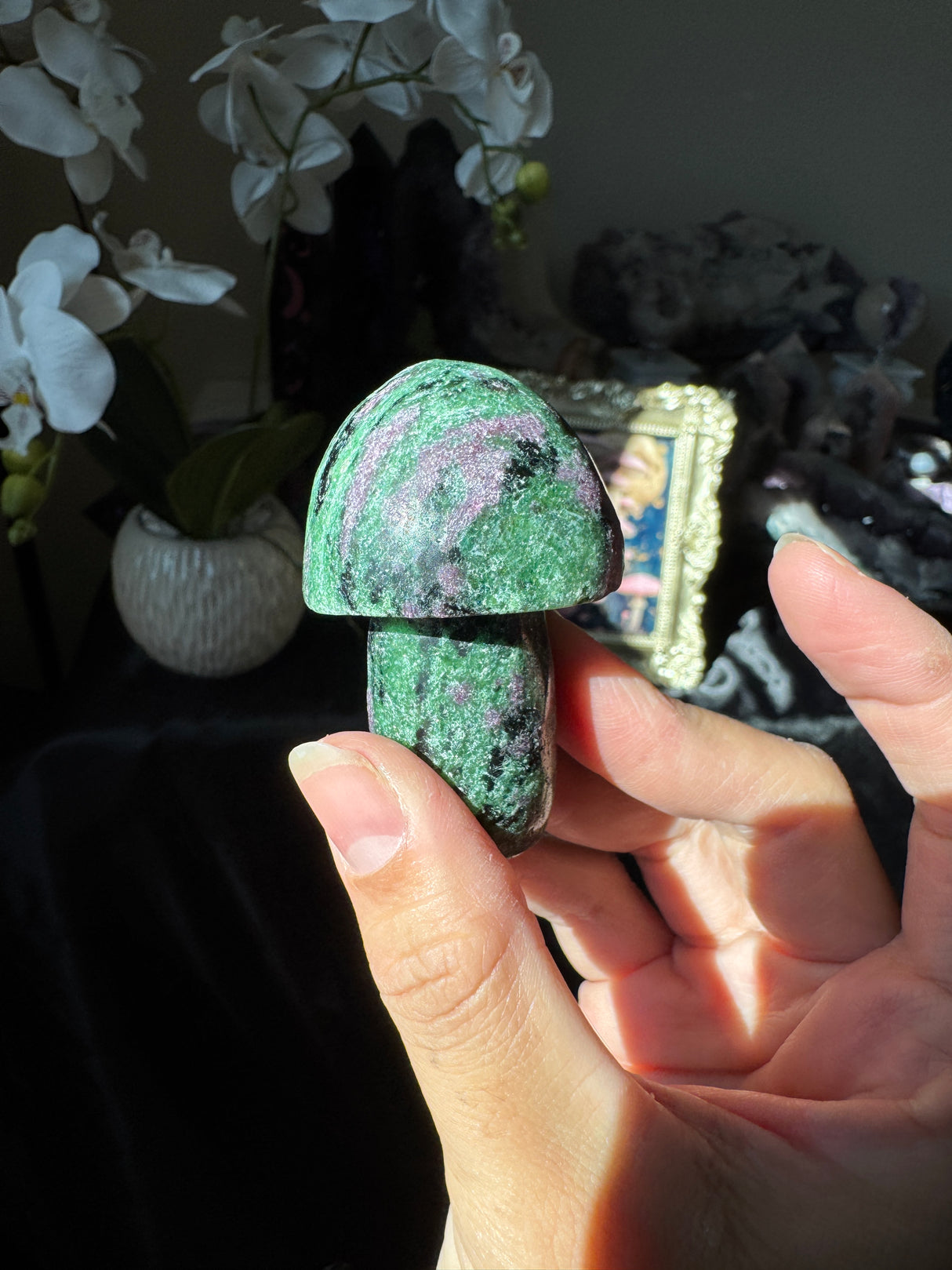 Ruby in Zoisite Mushrooms