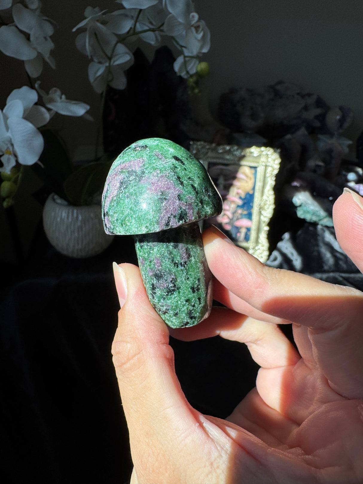 Ruby in Zoisite Mushrooms