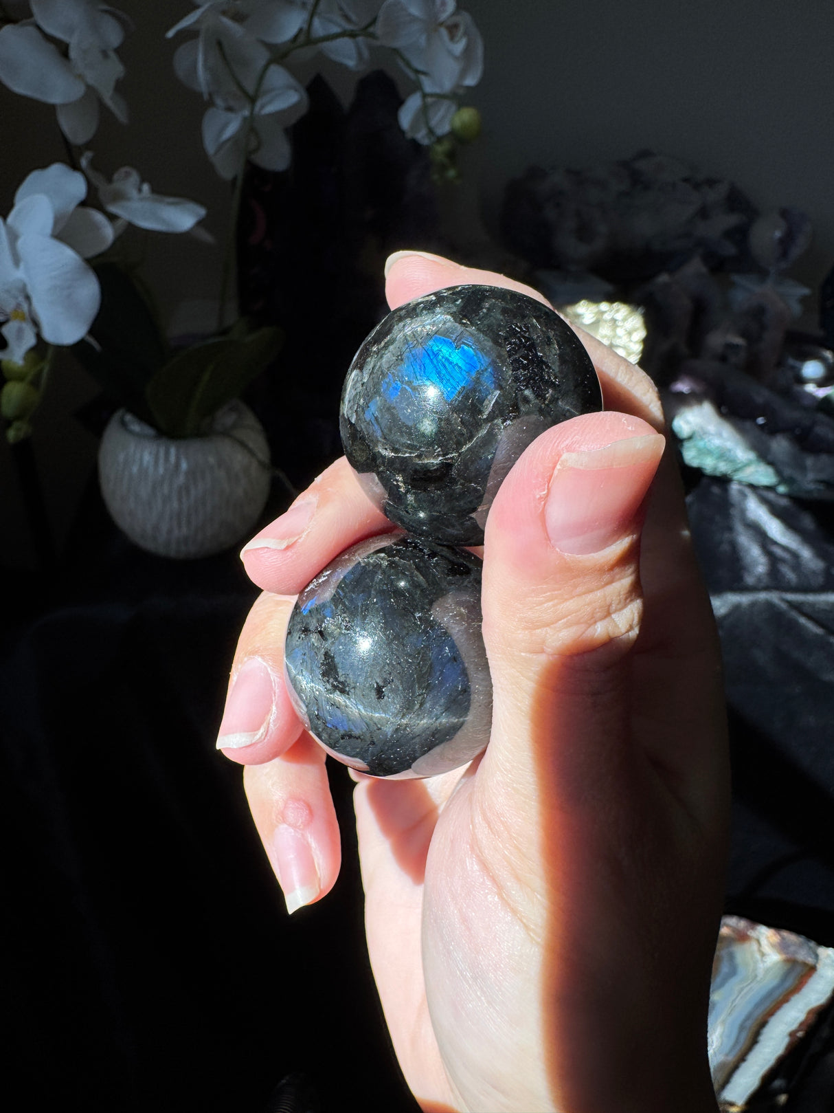Mini Midnight Labradorite Spheres