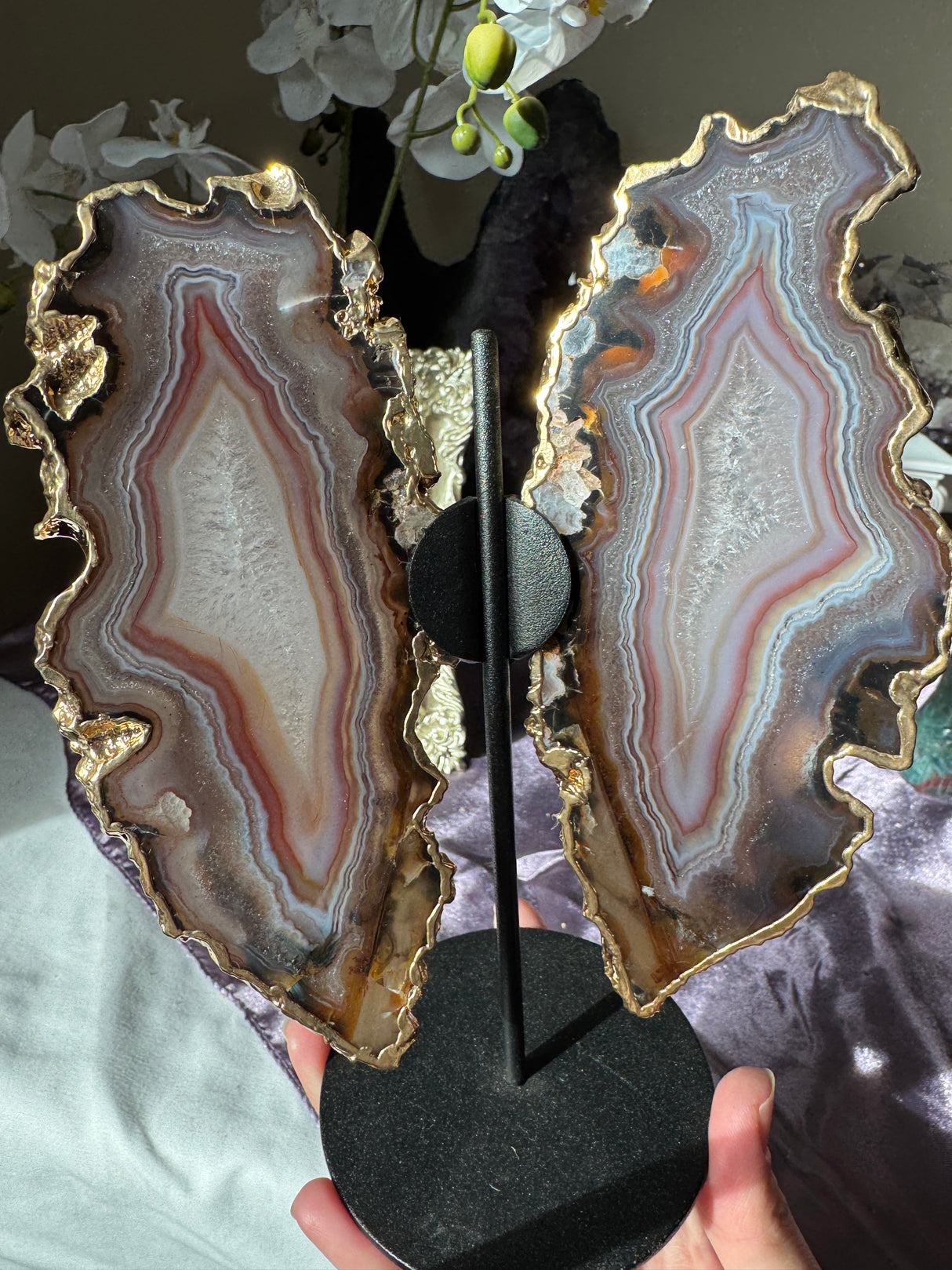 Gilded Agate Butterly Wings