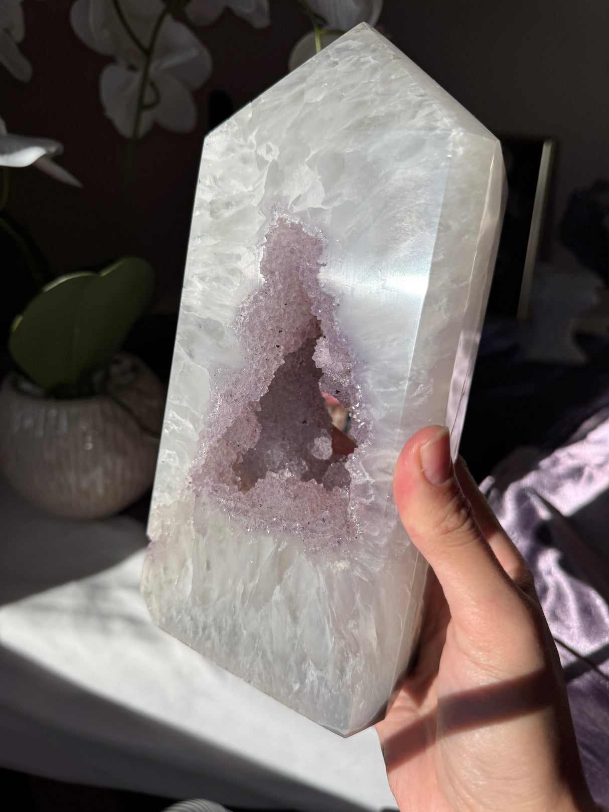 XL Druzy Lavender Amethyst Quartz Tower