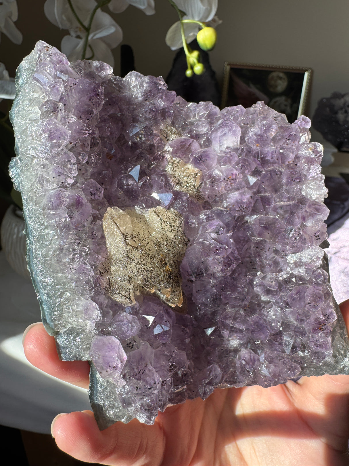 Druzy Amethyst Calcite Cluster