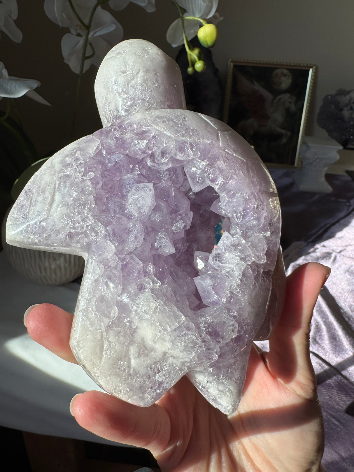 Lavender Pink Amethyst Turtle