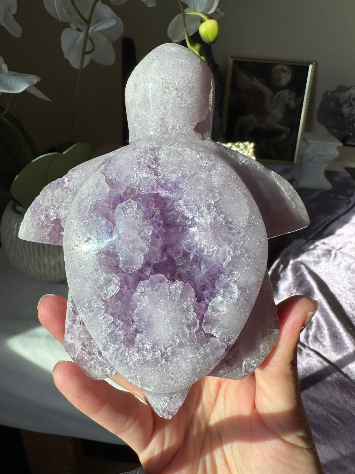 Lavender Pink Amethyst Turtle