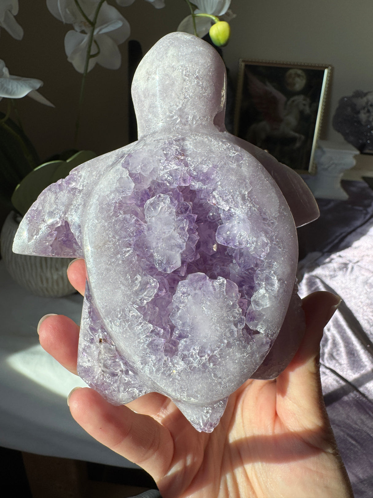 Lavender Pink Amethyst Turtle