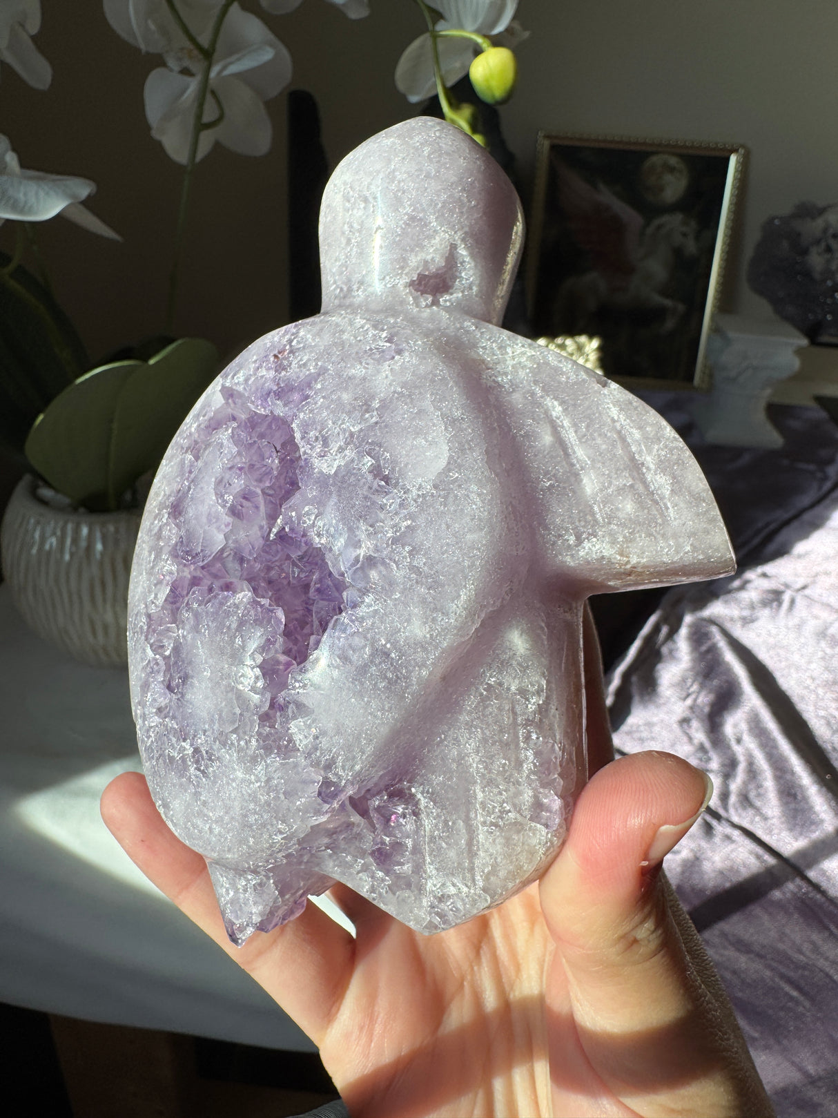 Lavender Pink Amethyst Turtle