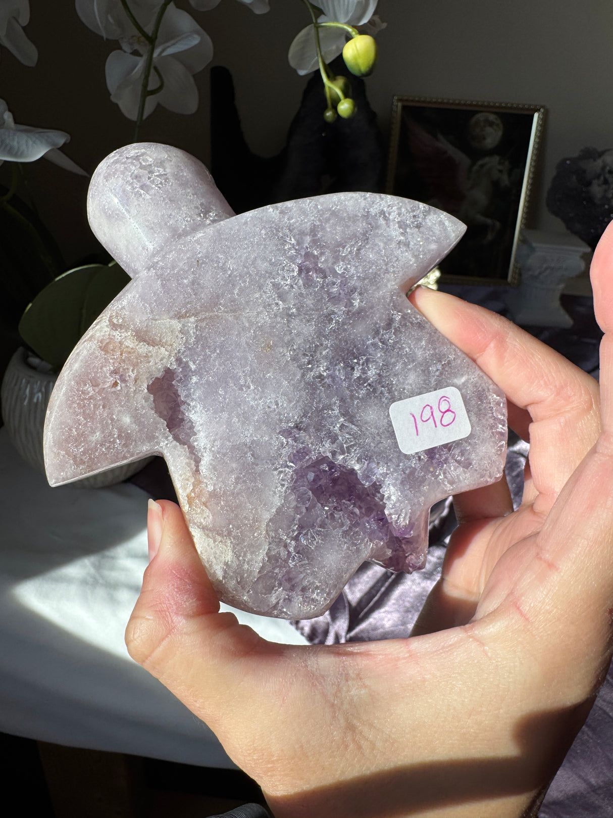 Lavender Pink Amethyst Turtle