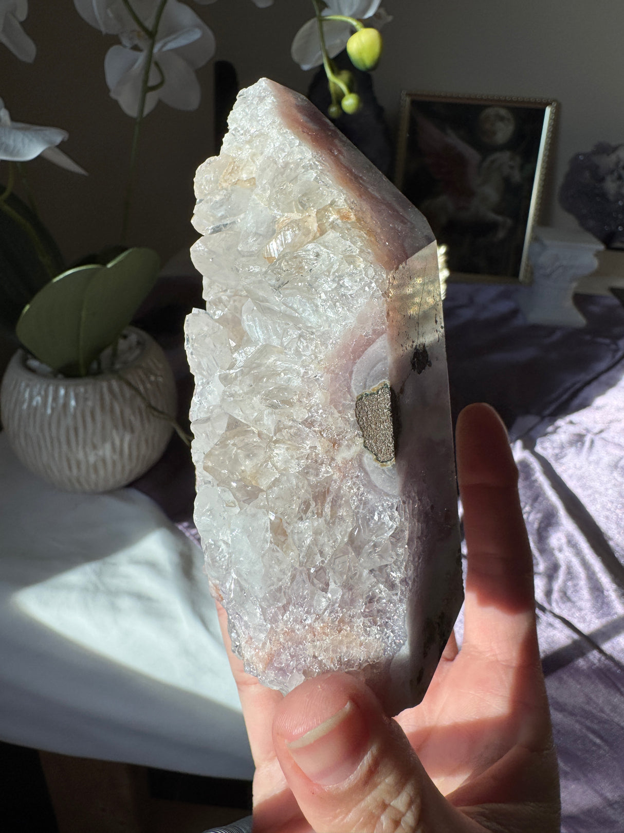 Quartz Pointed Pink Amethyst Tower