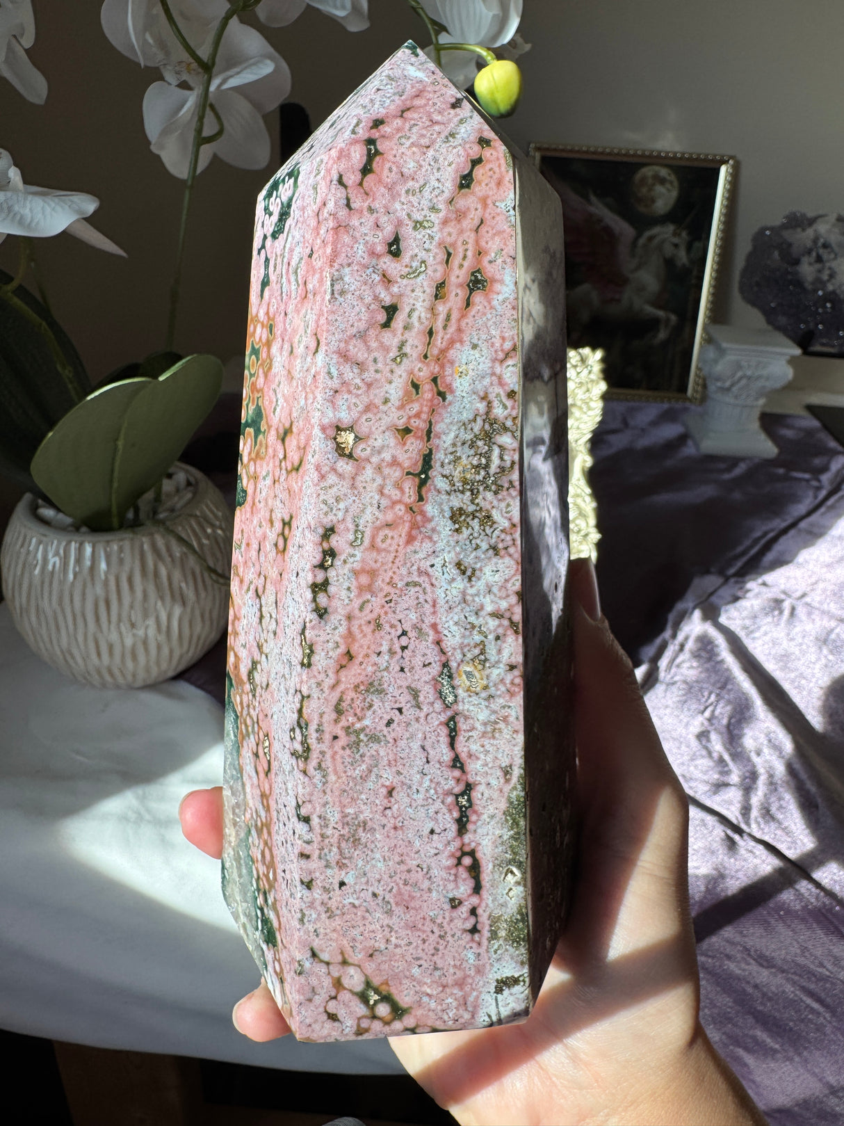 XL Pink Sea Jasper Tower