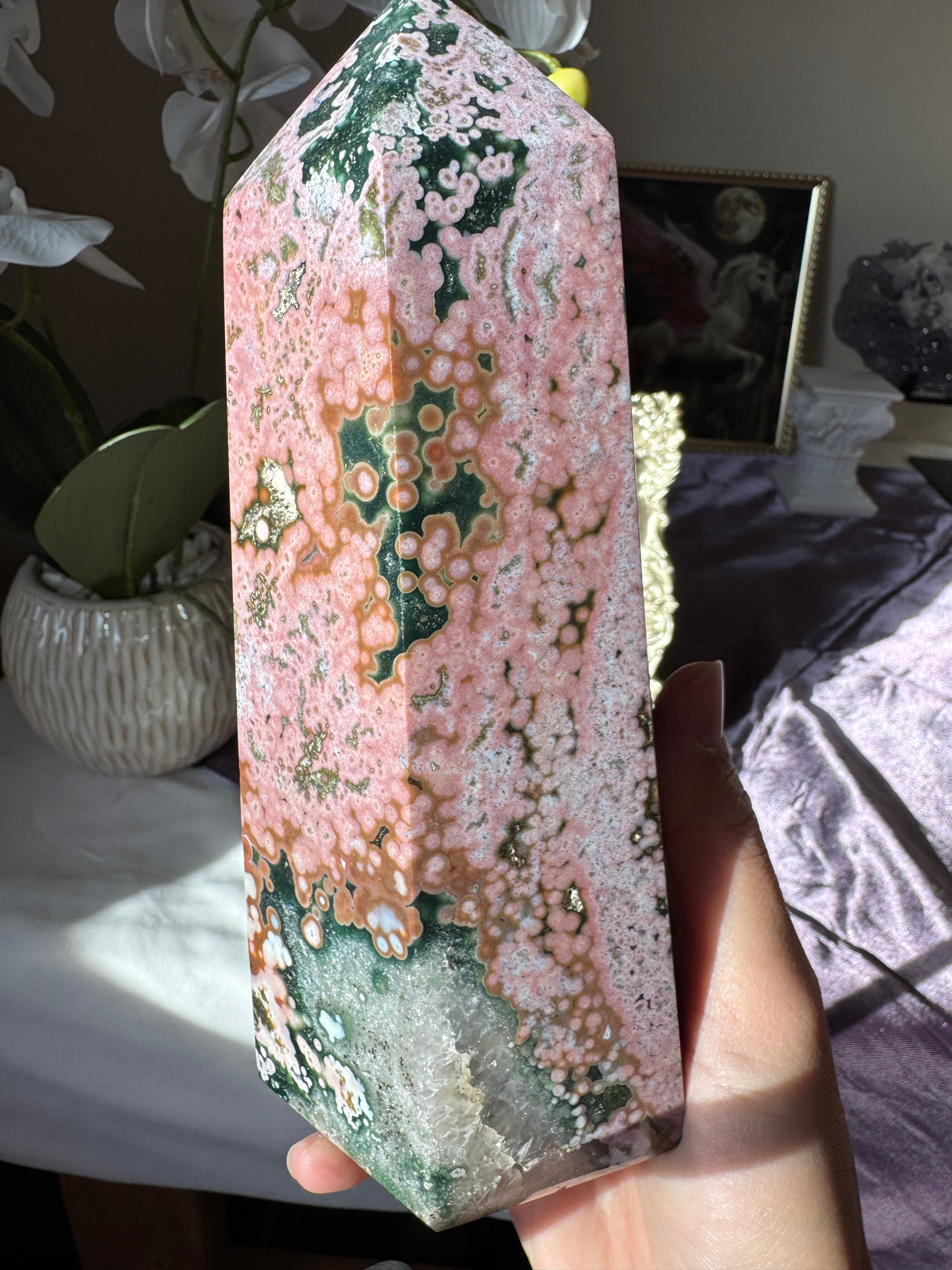 XL Pink Sea Jasper Tower