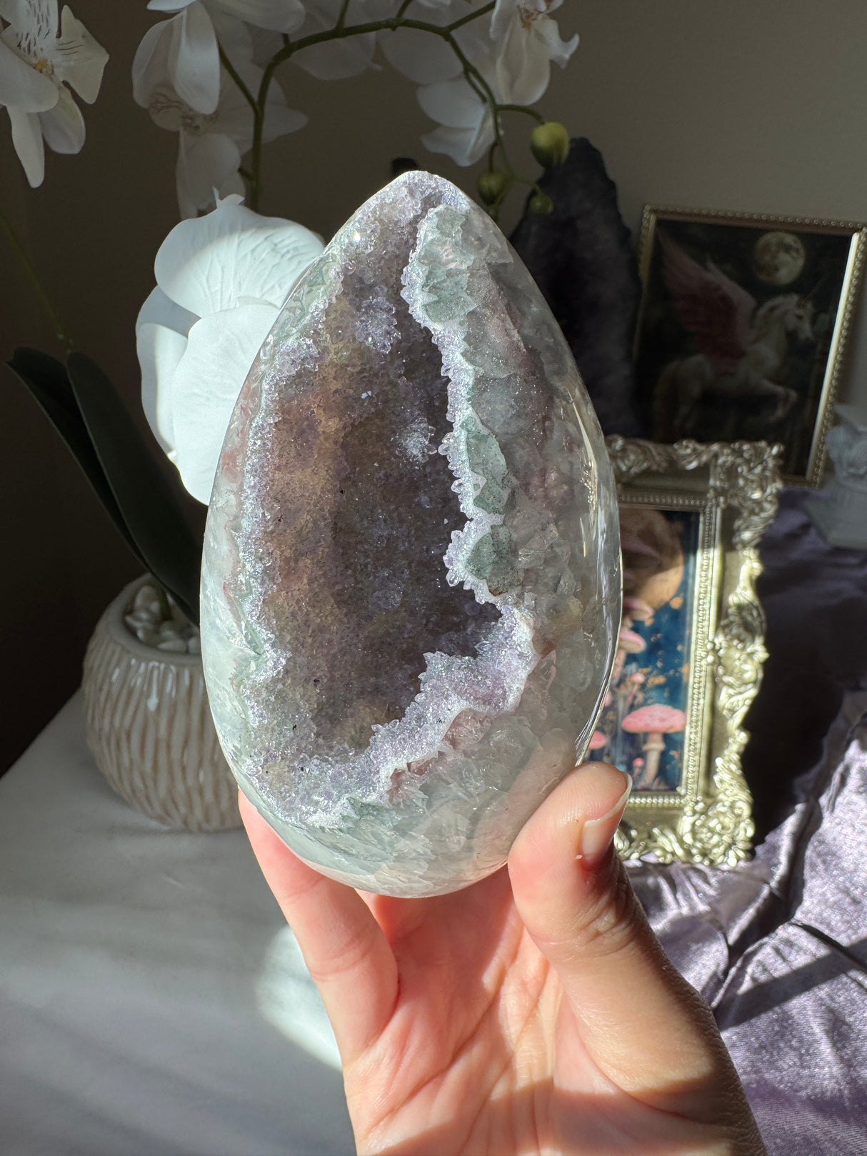 Multicolored Rainbow Amethyst Egg