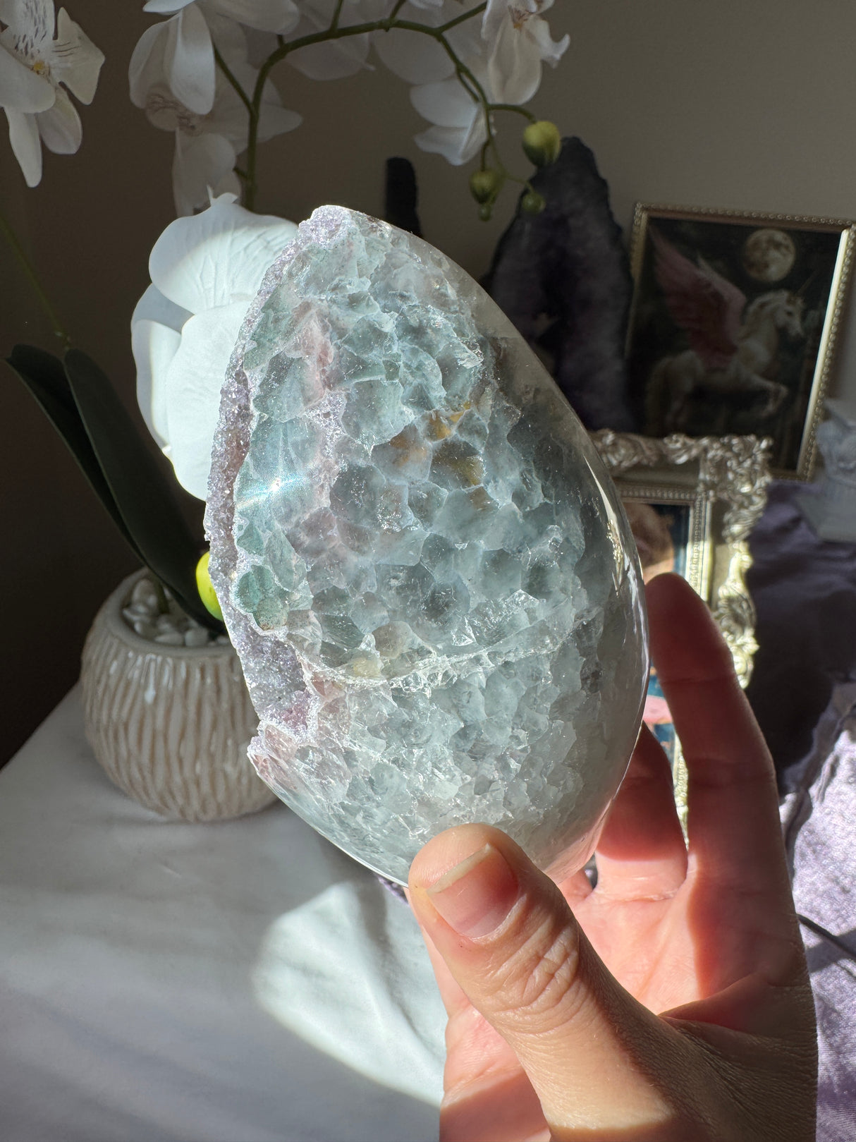 Multicolored Rainbow Amethyst Egg