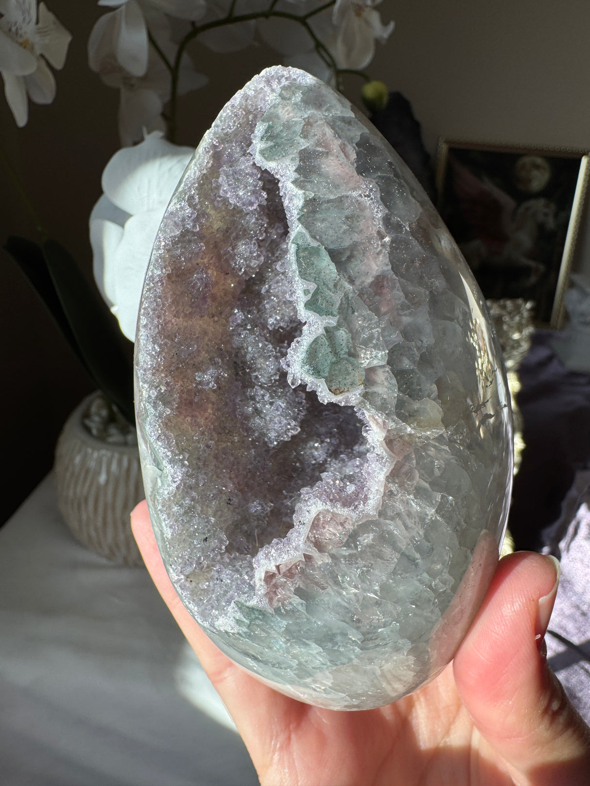 Multicolored Rainbow Amethyst Egg