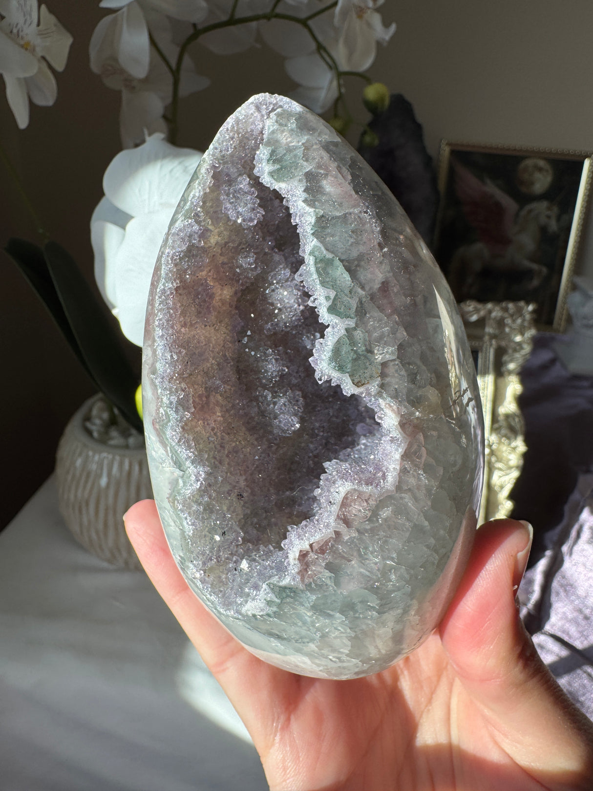 Multicolored Rainbow Amethyst Egg