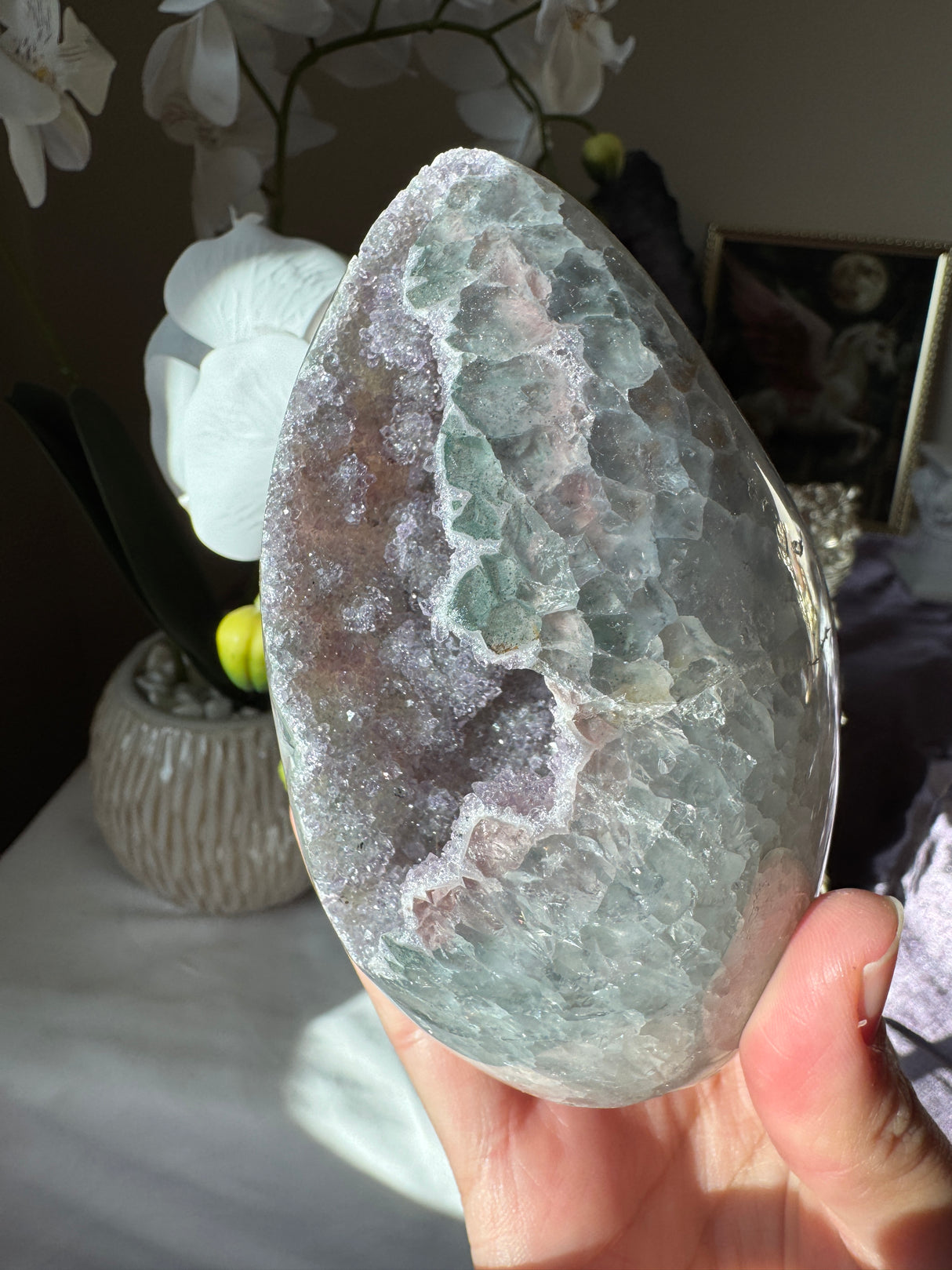 Multicolored Rainbow Amethyst Egg