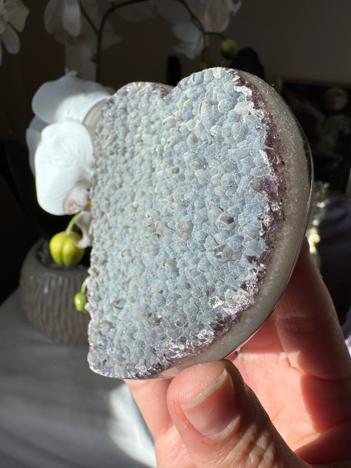 Rare Blue Amethyst Heart